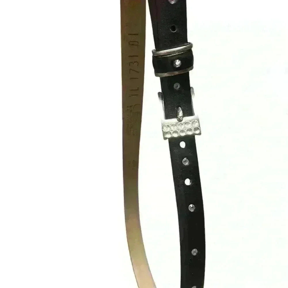BB Simon Crystal Belt XL with Black with Crystals Made in Italy